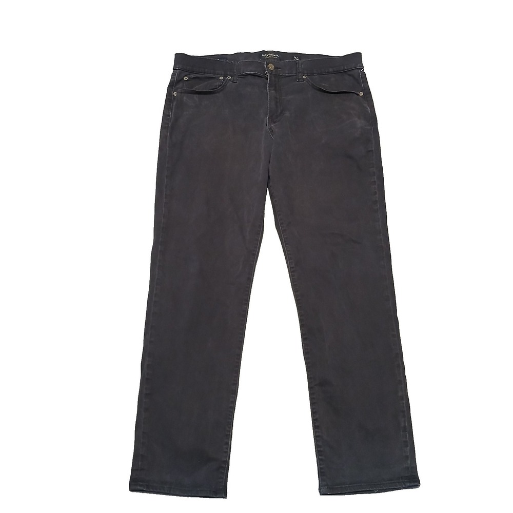 Lucky Brand Jeans Mens 38x30 Black 121 Slim Straight Dark Wash Stretch Denim
